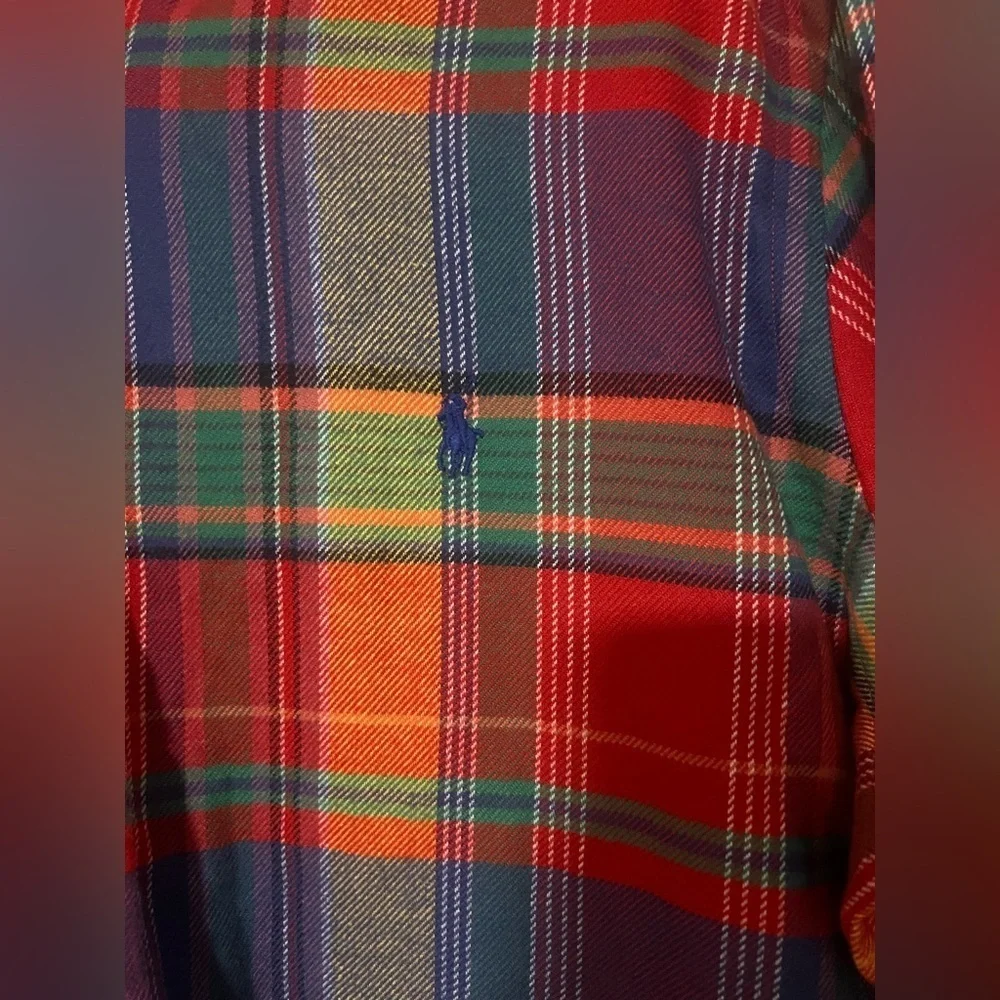 Men's POLO Ralph Lauren Multi-Colored Slim Fit Performance Button Down Flannel